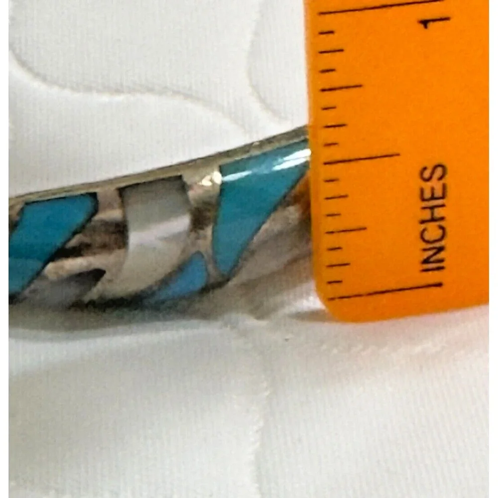 ASCH GROSSBARDT 18k White Gold Sterling Silver Lapis? Turquoise? Bangle Bracelet